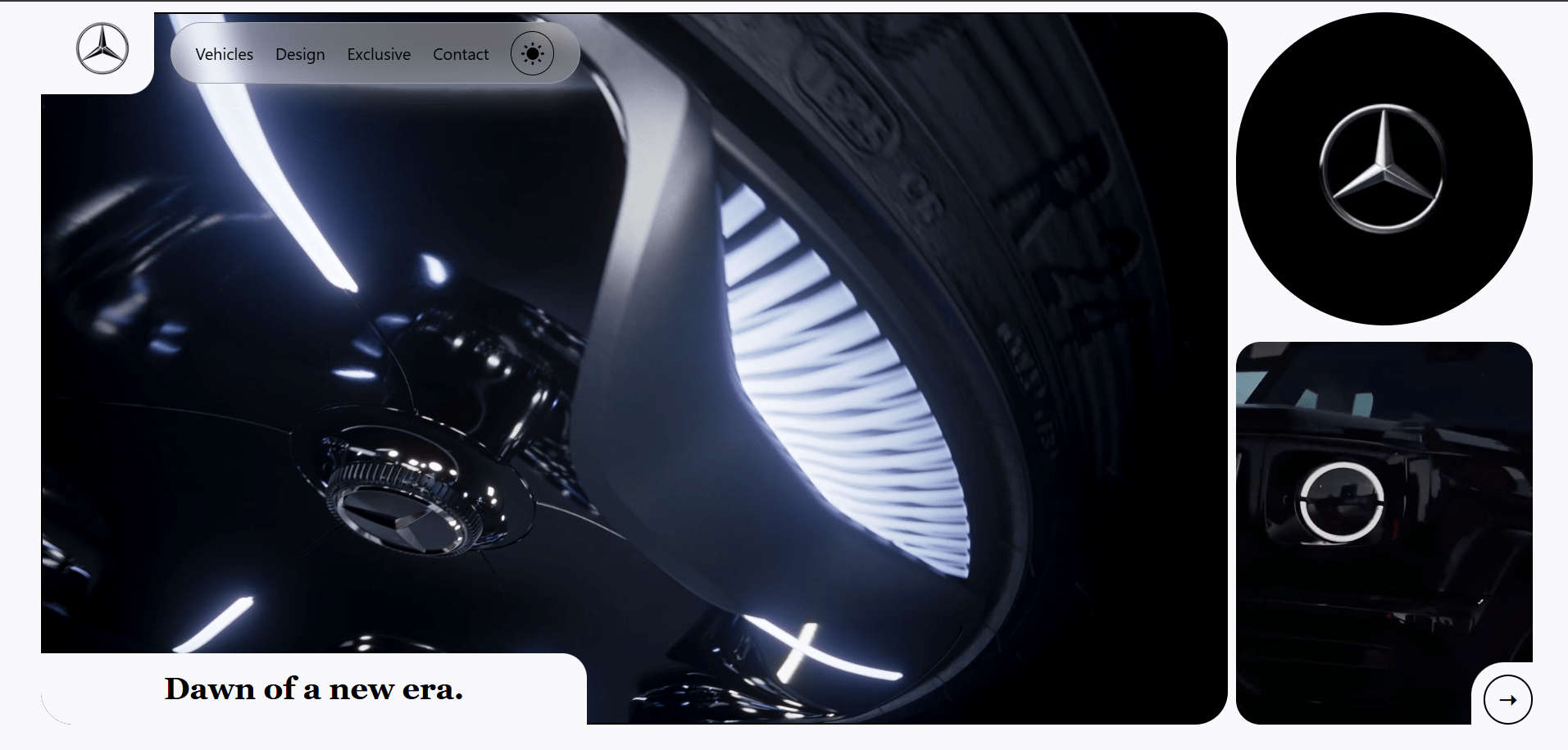 Mercedes car brand landing page